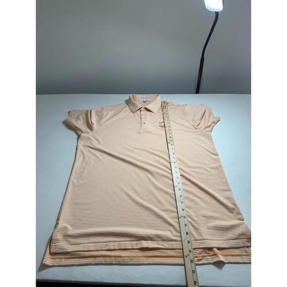 Peter Millar Summer Comfort Short Sleeve Striped Golf Polo Shirt Men's L Orange - Picture 6 of 6